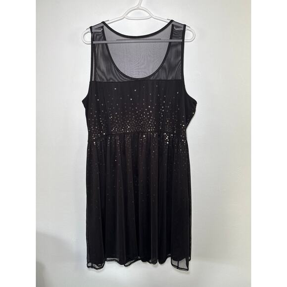 Lane Bryant sequin illusion mesh overlay chiffon dress womens 22 prom hoco event - Picture 5 of 8